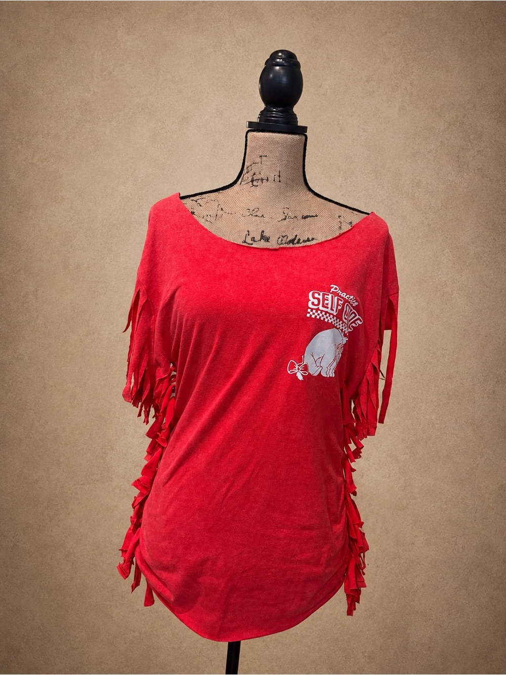 Red Fringe Women's Scoop Neck Top - Self Love Graphic